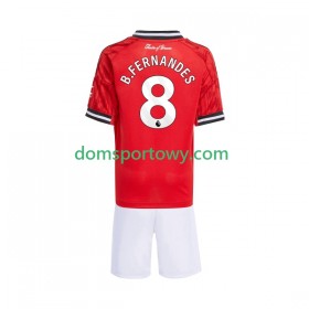 Koszulka Manchester United Bruno Fernandes 8 Dziecięcy Domowe Koszulki Piłkarskie 2025-2026 Krótki Rękaw